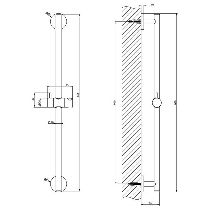 Gessi Emporio Emporio shower Штанга для душа, цвет: Black XL