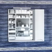 Зеркальный шкаф Санта Сатурн 80 см, 700275, с подсветкой, белый