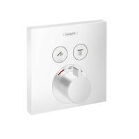 Смеситель для душа, Hansgrohe, ShowerSelect, тип открывания воды-нажимной (кнопки), тип регулирования воды-термостатический картридж, тип установки-встраиваемый, внутренняя часть-необходимо заказать, цвет-белый матовый, комплектация-ручка, накладка, гильз Смеситель для душа, Hansgrohe, ShowerSelect, тип открывания воды-нажимной (кнопки), тип регулирования воды-термостатический картридж, тип установки-встраиваемый, внутренняя часть-необходимо заказать, цвет-белый матовый, комплектация-ручка, накладка, гильз