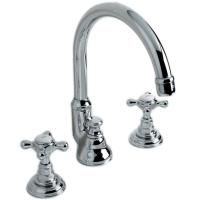 Devon Austin Смеситель для раковины с 3 отв с донным клапаном, высокий излив ,цвет хром .