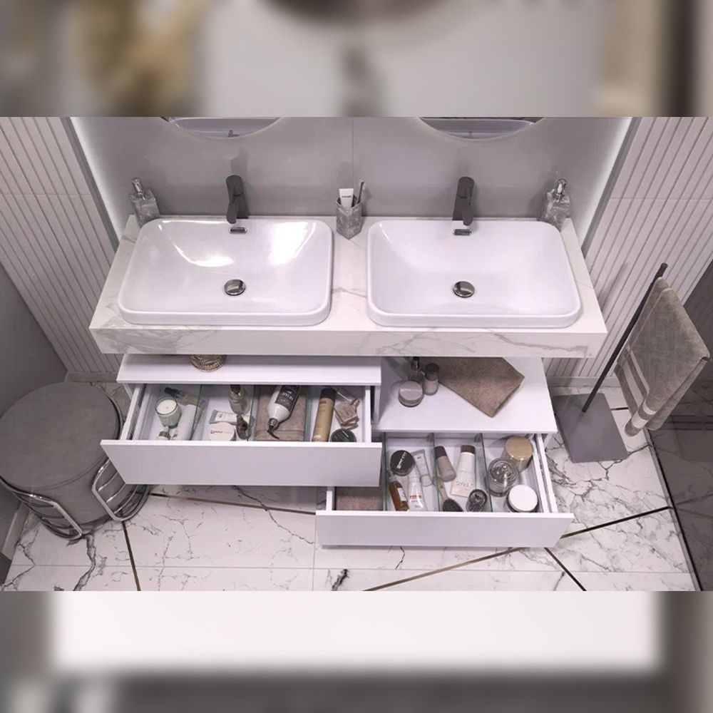 Тумба подвесная без столешницы Velvex Unit tp.UNI.80.1Y белый матовый, 80 см, артикул tp.UNI.80.1Y белый матовый