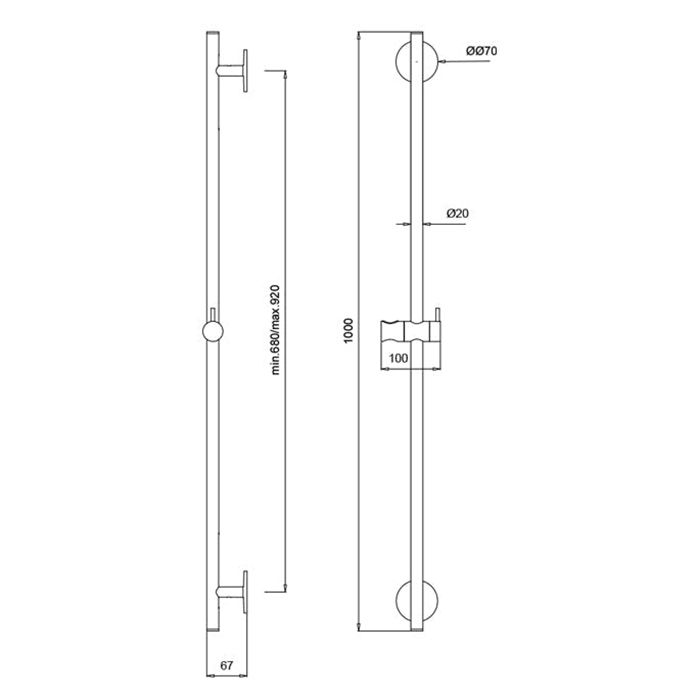 Штанга для душа, Almar, Sliding Rails, длина штанги, мм-1000, держатель ручного душа-есть, цвет-Brushed Nickel Штанга для душа, Almar, Sliding Rails, длина штанги, мм-1000, держатель ручного душа-есть, цвет-Brushed Nickel