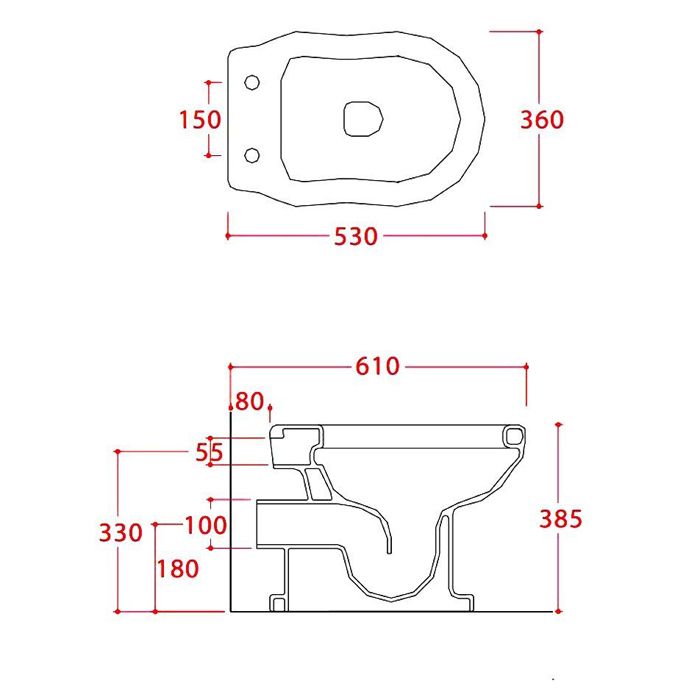 Artceram HERMITAGE Унитаз приставной слив в пол, 36х55, с крепежом в комплекте, цвет белый