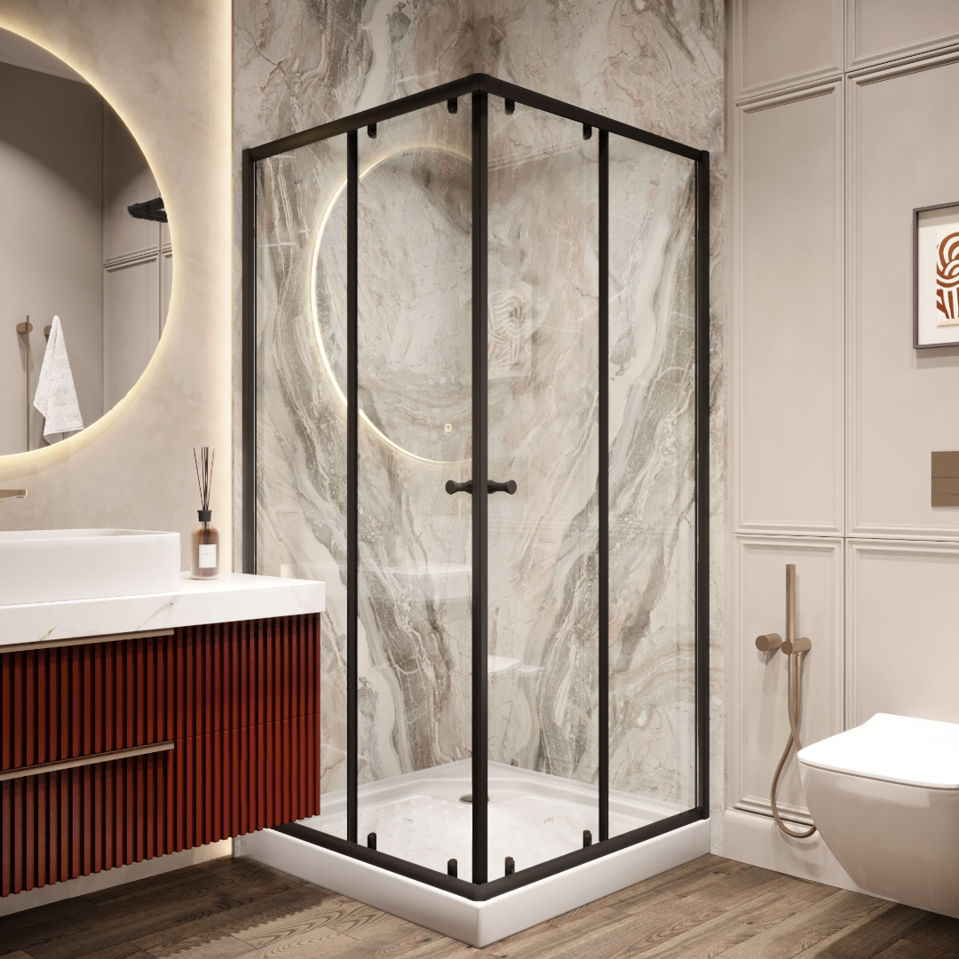 Уголок ZEQ911B душевой PARLY с поддоном