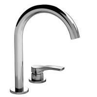 Fantini AL/23 Смеситель для раковины, 2 отв., без донного клапана, излив 160мм, цвет: хром