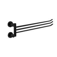 Fima Carlo Frattini Rotola Полотенцережатель поворотный, трехсекционный, цвет: чёрный матовый Fima Carlo Frattini Rotola Полотенцережатель поворотный, трехсекционный, цвет: чёрный матовый