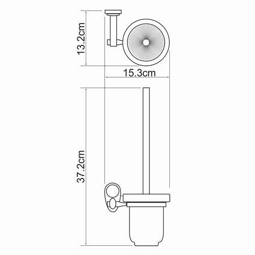 Аксесс Main K-9227C Щетка для унитаза (блистер), КЕРАМИКА, с подств, навесная, хром, WasserKRAFT