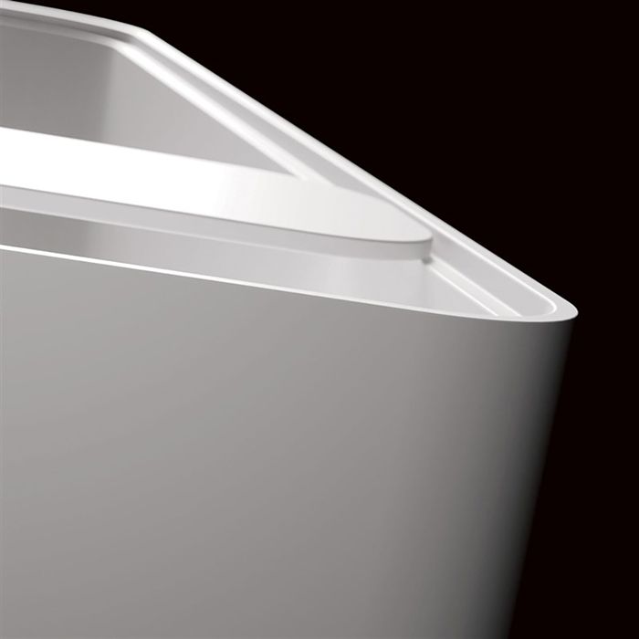 GRUPPO TREESSE Cross Ванна отдельностоящая 1600х730х600 мм., с сливом-переливом и сифоном, SOLID SURFACE, цвет белый глянцевый