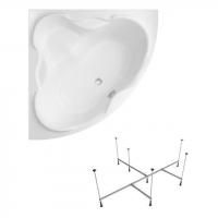 Комплект 2 в 1 Lavinia Boho Elegant S1-37050150, акриловая ванна 150x150 см, усиленный металлический каркас с монтажным набором