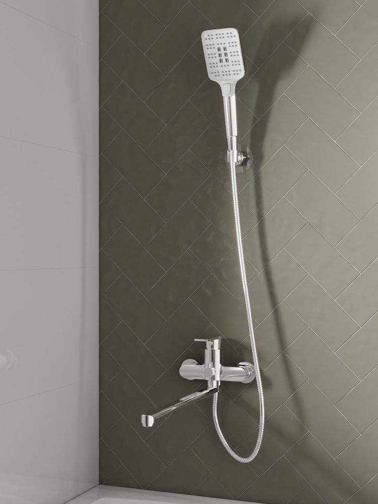 Смеситель для ванны Cersanit BRASKO с длинным изливом однорычажный (64091), артикул 64091