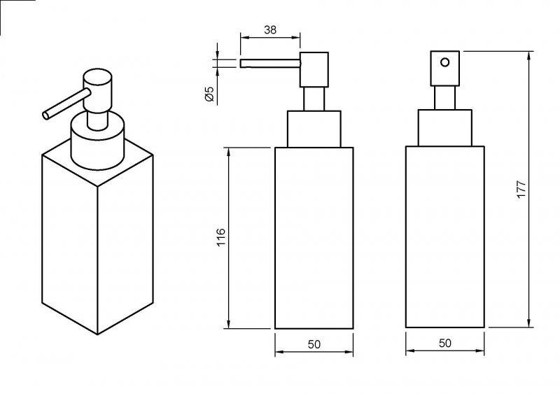 Диспенсер для мыла настольный CEZARES PRIZMA-SOIP