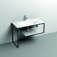 KERASAN SHAPE LOUISE Структура 1020х520 мм., напольная, нержавеющая сталь, полка белая, цвет черный матовый KERASAN SHAPE LOUISE Структура 1020х520 мм., напольная, нержавеющая сталь, полка белая, цвет черный матовый
