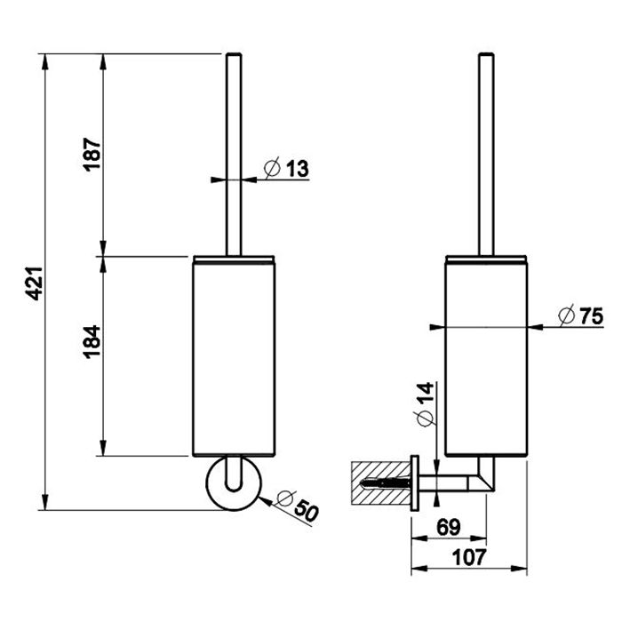 GESSI ANELLO Ершик для унитаза, настенный, колба белая, фурнитура Warm Bronze Br. PVD