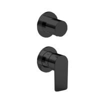 Смеситель для душа, Fantini, Myo, монтаж-вертикальный встраиваемый (настенный), в комплекте-ручки, переключатель на 3 потока с поворотной кнопкой, впуски 1/2'', цвет-черный матовый