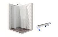Душевой уголок Ambassador Nord 13011105-ST11, квадратный, линейный трап, 90х90