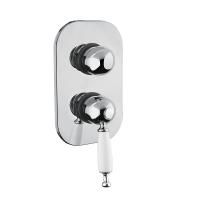 OXFORD См-ль скрытого монтажа моноком., 3-х позиционный с девиатором, ручка белая, хром