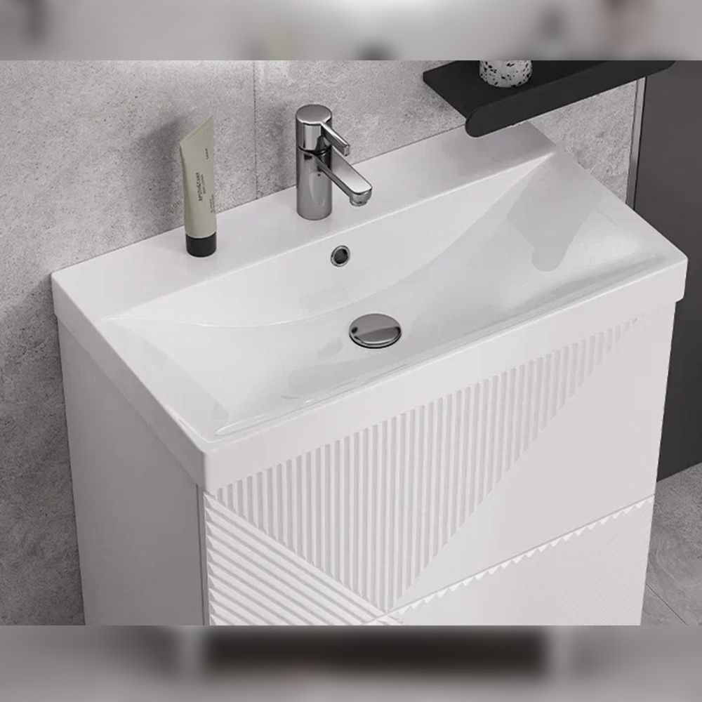 Тумба под раковину напольная Velvex Edge tn.EDG.9696.70.2Y белый глянец, 70 см, артикул tn.EDG.9696.70.2Y белый глянец