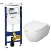 Комплект унитаза AM.PM Awe C111738SC с инсталляцией Geberit Duofix Plattenbau Delta UP100 458.125.21.1 с сиденьем Микролифт и клавишей смыва Хром Комплект унитаза AM.PM Awe C111738SC с инсталляцией Geberit Duofix Plattenbau Delta UP100 458.125.21.1 с сиденьем Микролифт и клавишей смыва Хром