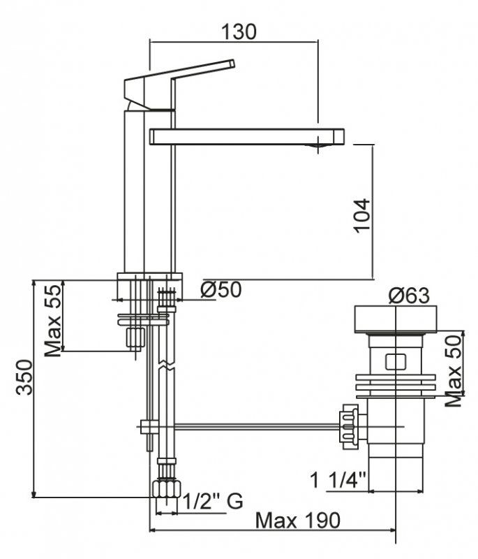 Смеситель для раковины CEZARES TREND-LSM1-01