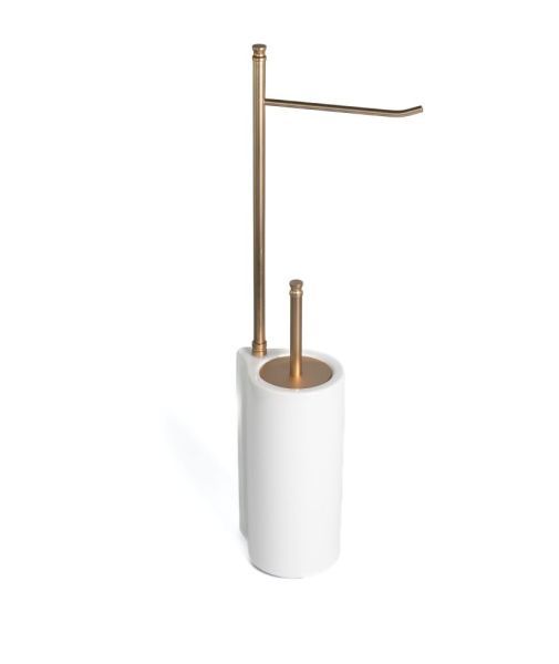 Stil Haus Hashi, стойка h62 см: бумагодержатель/белый керамический ёрш, цвет матовое золото