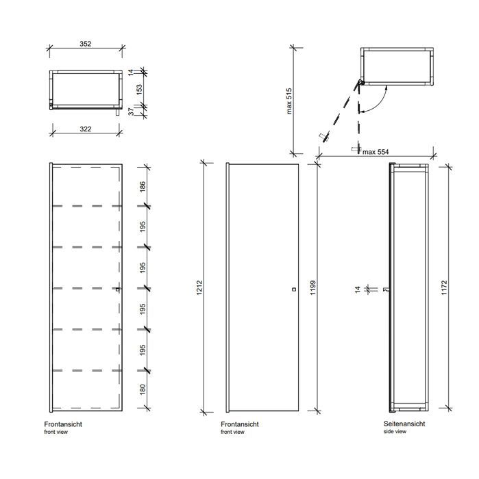 Decor Walther Glas S 4 Шкафчик подвесной 35x19x120см, стекло матовое, цвет: хром ЗАКАЗ ПО ЗАПРОСУ, артикул 0602506