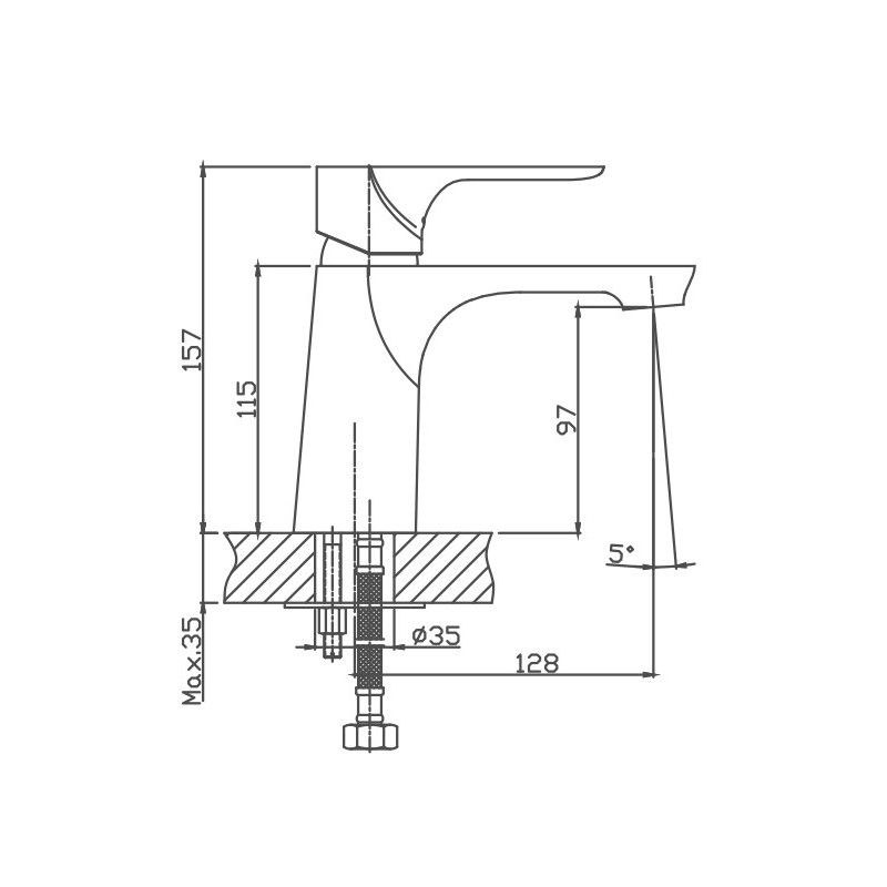 Смеситель для раковины Cron CN10172, хром