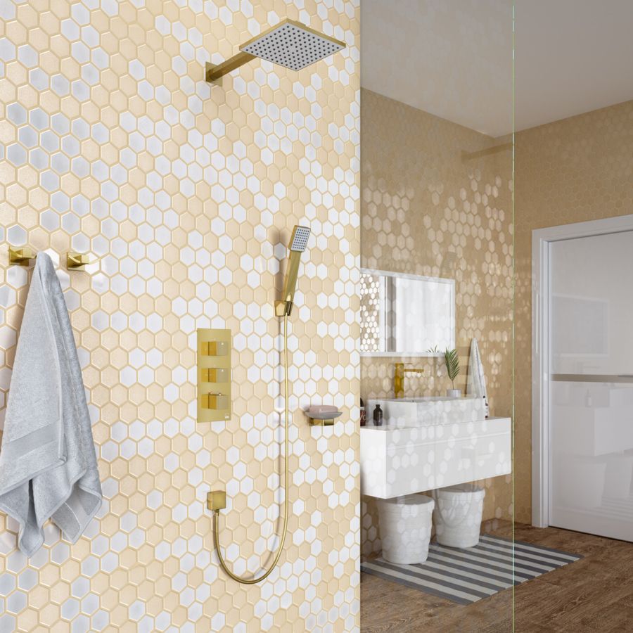 Душевая система встроенная с термостатом Timo Tetra-thermo SX-0179/17SM золото матовое, артикул SX-0179/17SM