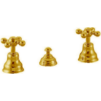 CISAL Arcana Ceramic Смеситель для биде на 3 отверстия без излива, с донным клапаном, цвет золото