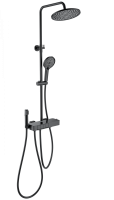 Душевая система с термостатом WONZON & WOGHAND MUSE Forte, Черный матовый (WW-B3580-MB)