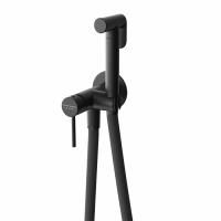 Cмеситель с гигиеническим душем встроенного монтажа, матовый черный