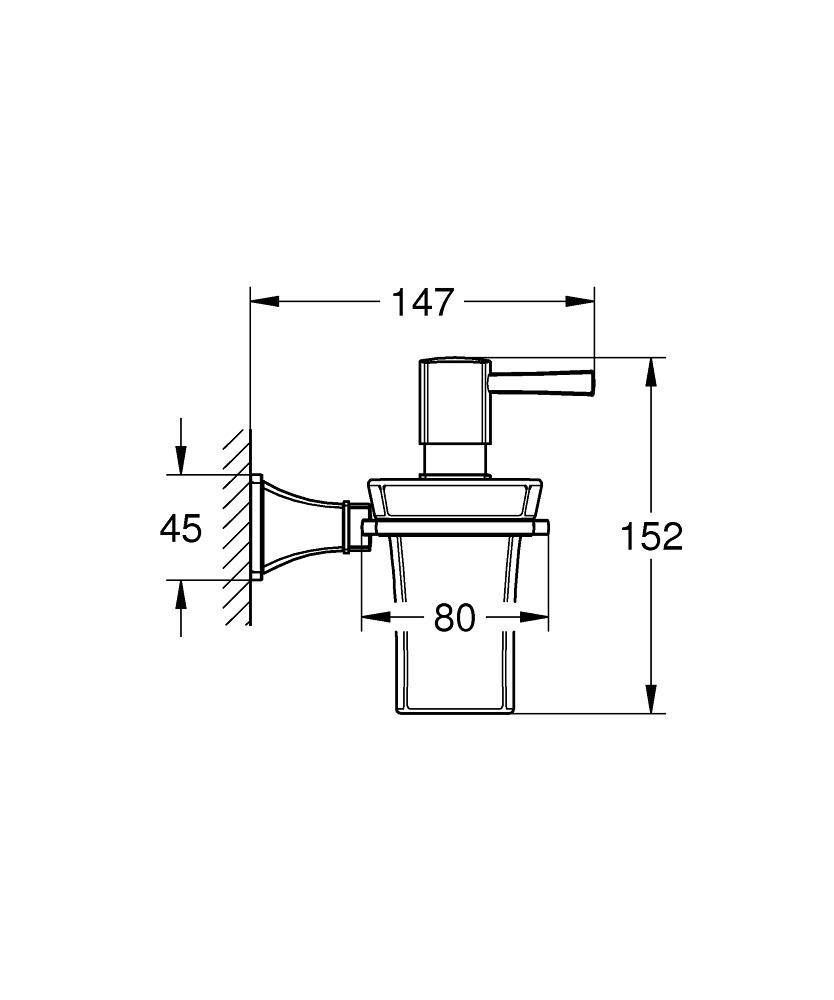 Дозатор жидкого мыла GROHE Grandera керамический, с держателем, хром/золото (40627IG0)