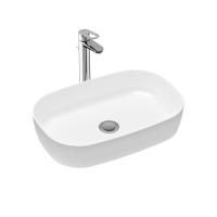 Комплект 2 в 1 Lavinia Boho Bathroom Sink Slim 21510220, накладная фарфоровая раковина 54 см, смеситель с донным клапаном