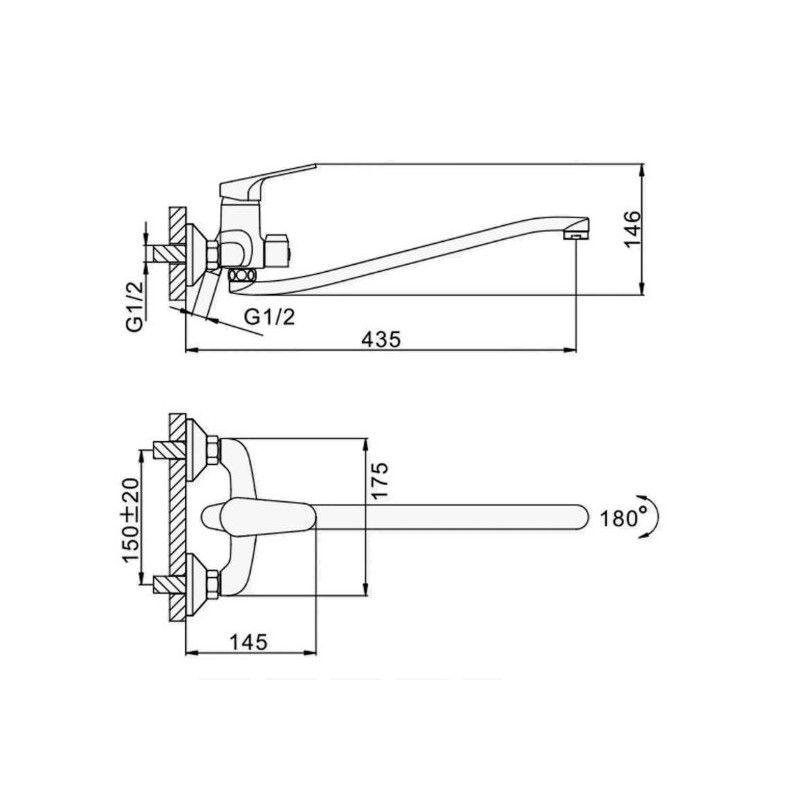 Смеситель для ванны D-Lin D146422, хром