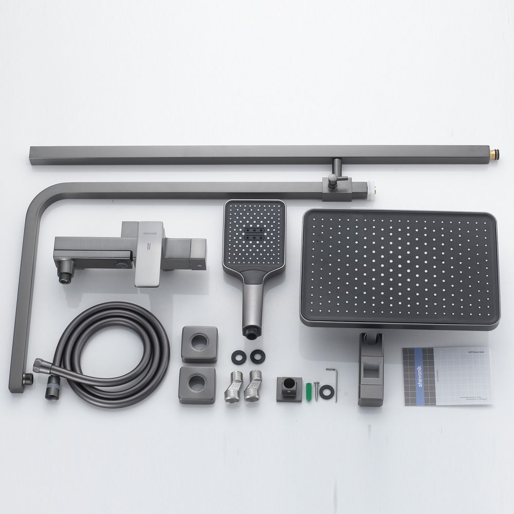 Душевая система Shevanik S4636T, оружейная сталь