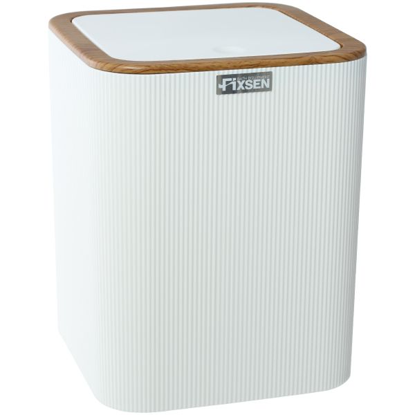 Ведро для мусора FIXSEN WHITE WOOD FX-402-6, белый/коричневый