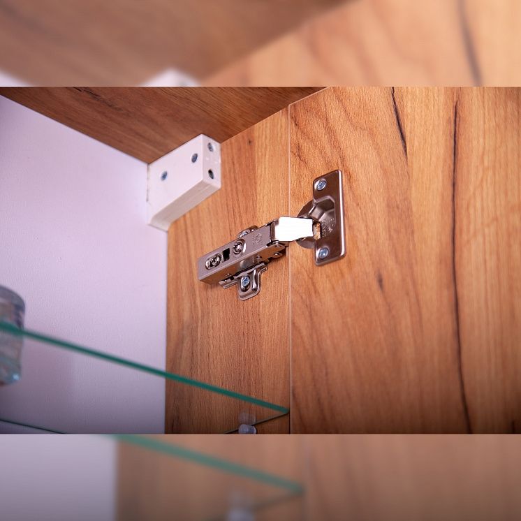 Зеркальный шкаф Бриклаер Форест 40 с подсветкой Антрацит со вставкой Пенёк