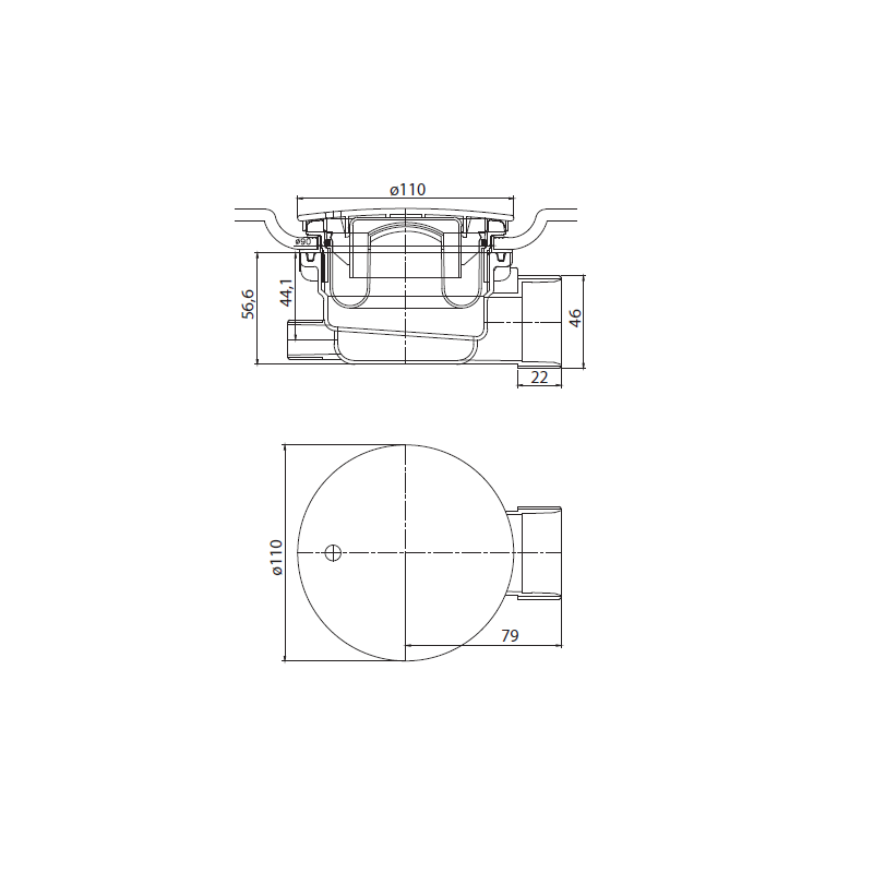 Сифон для душевого поддона 90/60 Сифон для душевого поддона 90/60
