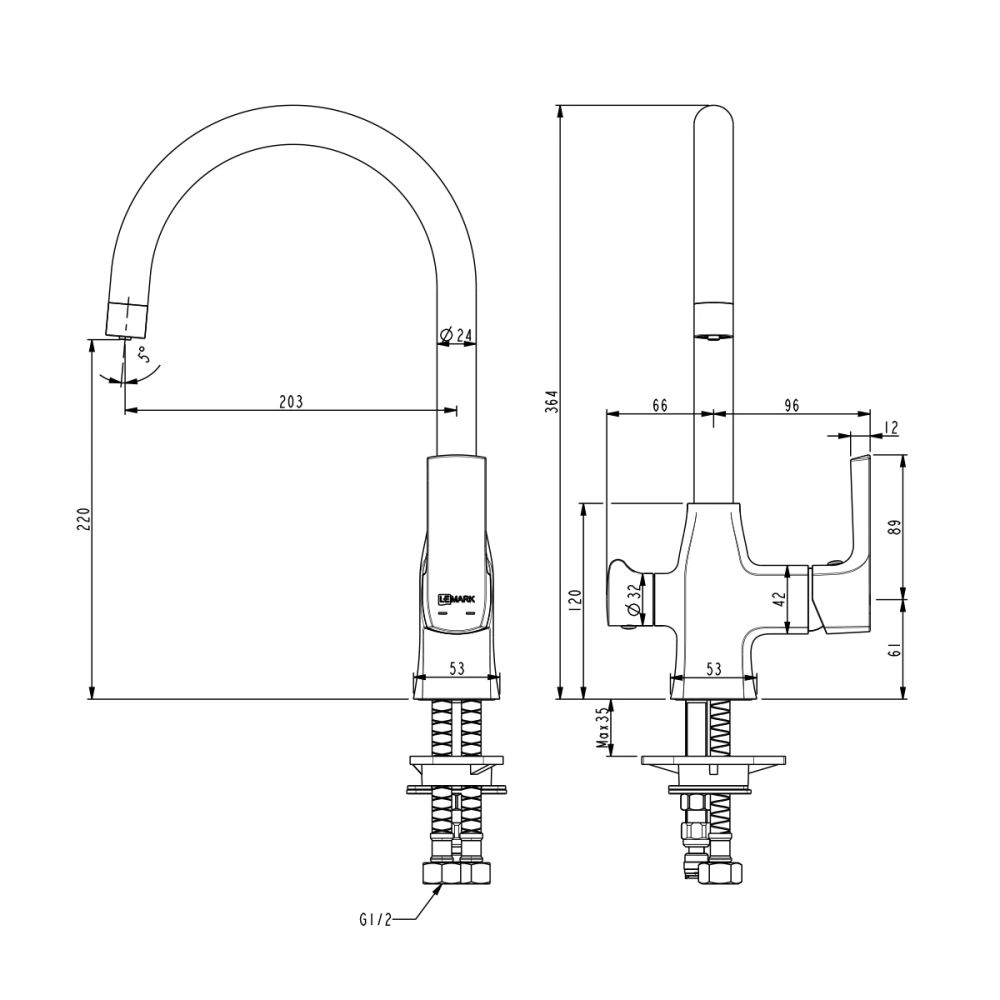 Смеситель для кухни Lemark Ursus с подключением к фильтру (LM7261BL), артикул LM7261BL