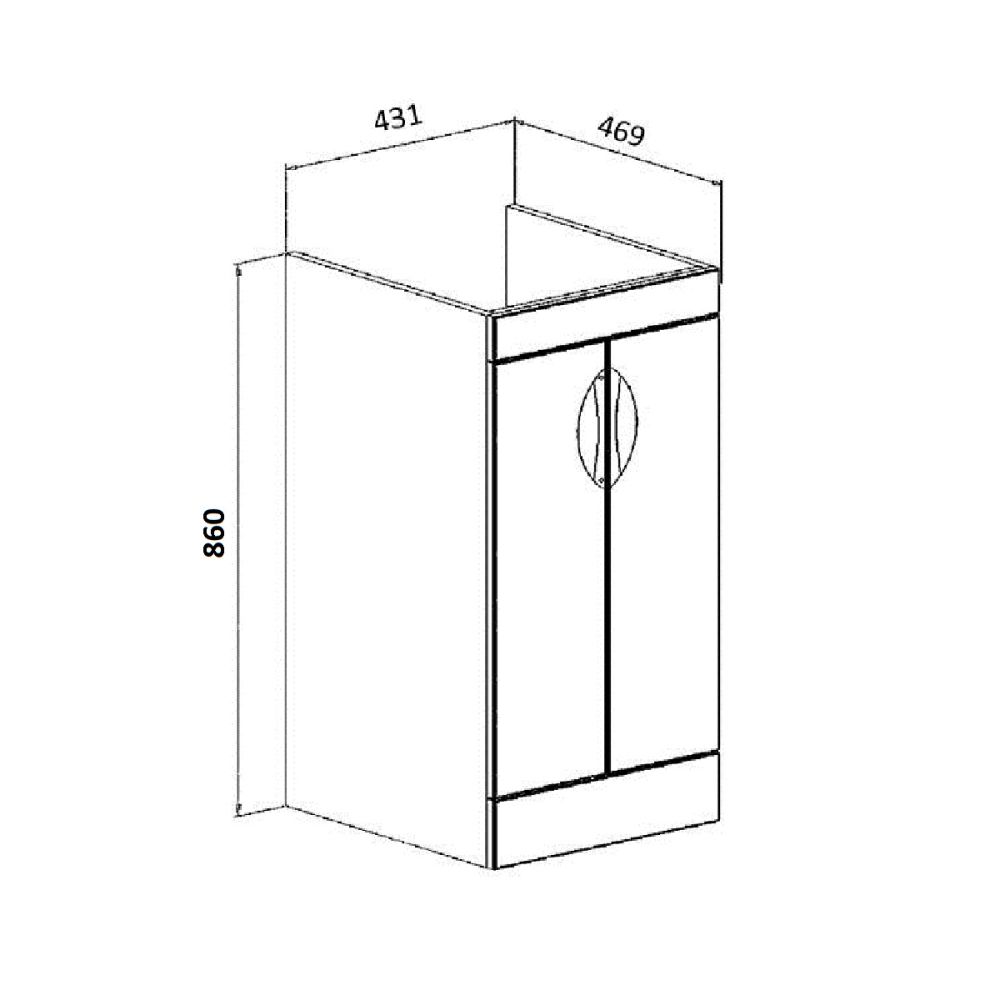 Тумба Runo Лира 45 под умывальник 00-00001119, 00-00001120 (Гамма 105 лайт правое/левое крыло) (00-00000144), артикул 00-00000144