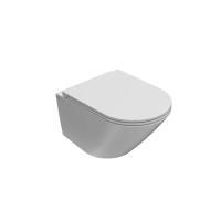 GLOBO Forty3 Унитаз подвесной БЕЗОБОДКОВОЙ 52x36 см, с системой скрытого крепежа, цвет: белый