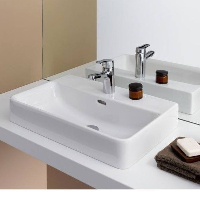 LAUFEN Pro S Раковина укороченная, для установки на поверхность, 600x380x95 мм, отверстие для смесителя по центру, белый