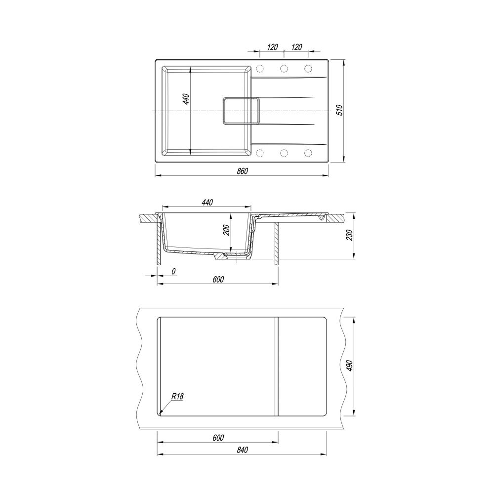 Кухонная мойка Florentina РИВЬЕРА 20.485.D0860.201, жасмин, артикул 20.485.D0860.201