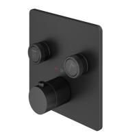 Plumberia Selection PSBOX Внешняя часть встраив. смесителя для душа на 2 вых,для комбин.с PSB003 накладка нерж.сталь 160х160мм, черн.матов.