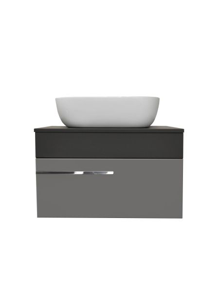 Тумба Runo Вудлайн 65 подвесная темно-серая/серая под накладной умывальник (00-00004898)