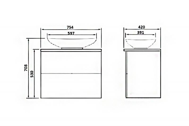 Тумба с раковиной Orange Otto 75 Ot-75TuMDF+G60 Белая