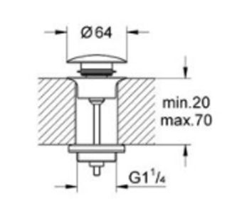 Донный клапан для раковины GROHE, холодный рассвет матовый (65807GN0) Донный клапан для раковины GROHE, холодный рассвет матовый (65807GN0)