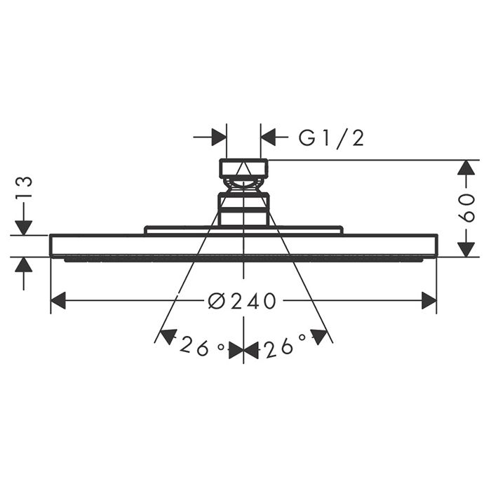 AX Starck Верхний душ Ø 240 мм, 1jet, без держателя, ½’, цвет: шлифованная медь AX Starck Верхний душ Ø 240 мм, 1jet, без держателя, ½’, цвет: шлифованная медь