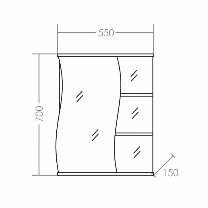 Зеркало "Волна-550" лев