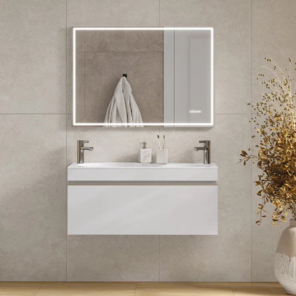 Тумба под раковину подвесная Velvex Otto tp.OTO.OTT.100.1Y белый глянец, 100 см, артикул tp.OTO.OTT.100.1Y белый глянец