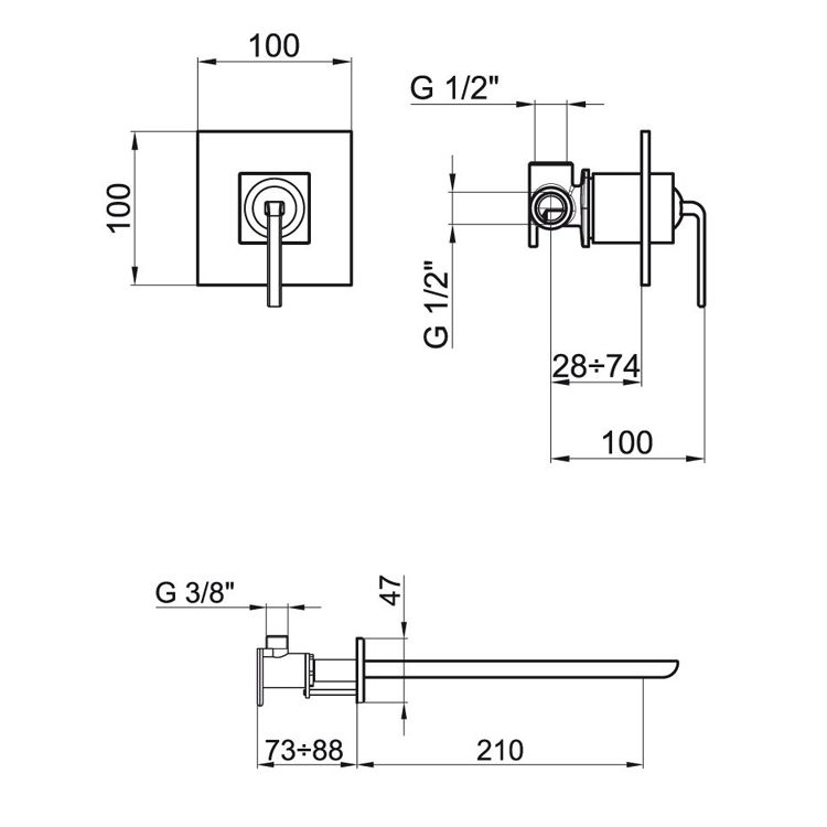 Смеситель для раковины Webert Wolo WO830607564, черный, артикул WO830607564